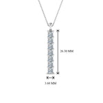 Load image into Gallery viewer, 1.05 Ctw Princess Cut Lab Diamond Bar Necklace 14K Gold
