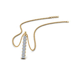 Load image into Gallery viewer, 1.05 Ctw Princess Cut Lab Diamond Bar Necklace 14K Gold
