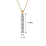 Load image into Gallery viewer, 1.05 Ctw Princess Cut Lab Diamond Bar Necklace 14K Gold

