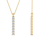 Load image into Gallery viewer, 1.05 Ctw Princess Cut Lab Diamond Bar Necklace 14K Gold
