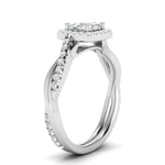 Load image into Gallery viewer, Lab Asscher Cut Diamond Halo Engagement Rings 14K White Gold
