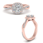 Load image into Gallery viewer, Lab Cushion Cut Diamond Halo Engagement Rings 14K Rose Gold
