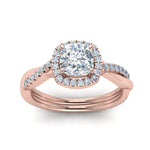 Load image into Gallery viewer, Lab Cushion Cut Diamond Halo Engagement Rings 14K Rose Gold

