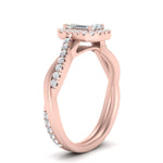 Load image into Gallery viewer, Lab Emerald Cut Diamond Halo Infinity Engagement Ring For Her 14K Rose Gold
