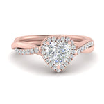 Load image into Gallery viewer, Lab Heart Cut Diamond Halo Infinity Engagement Ring For Her 14K Rose Gold
