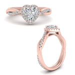 Load image into Gallery viewer, Lab Heart Cut Diamond Halo Infinity Engagement Ring For Her 14K Rose Gold
