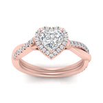 Load image into Gallery viewer, Lab Heart Cut Diamond Halo Infinity Engagement Ring For Her 14K Rose Gold
