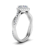 Load image into Gallery viewer, Lab Heart Cut Diamond Halo Infinity Engagement Ring For Her 14K White Gold
