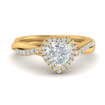 Load image into Gallery viewer, Lab Heart Cut Diamond Halo Infinity Engagement Ring For Her 14K Yellow Gold
