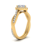 Load image into Gallery viewer, Lab Heart Cut Diamond Halo Infinity Engagement Ring For Her 14K Yellow Gold
