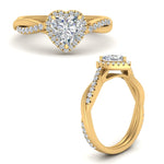 Load image into Gallery viewer, Lab Heart Cut Diamond Halo Infinity Engagement Ring For Her 14K Yellow Gold
