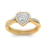 Load image into Gallery viewer, Lab Heart Cut Diamond Halo Infinity Engagement Ring For Her 14K Yellow Gold
