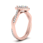 Load image into Gallery viewer, Lab Marquise Cut Diamond Halo Infinity Engagement Rings 14K Rose Gold
