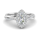 Load image into Gallery viewer, Lab Marquise Cut Diamond Halo Infinity Engagement Rings 14K White Gold
