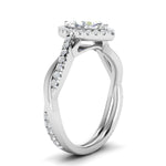 Load image into Gallery viewer, Lab Marquise Cut Diamond Halo Infinity Engagement Rings 14K White Gold

