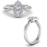 Load image into Gallery viewer, Lab Marquise Cut Diamond Halo Infinity Engagement Rings 14K White Gold
