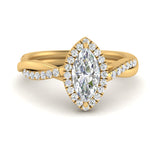 Load image into Gallery viewer, Lab Marquise Cut Diamond Halo Infinity Engagement Rings 14K Yellow Gold
