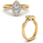 Load image into Gallery viewer, Lab Marquise Cut Diamond Halo Infinity Engagement Rings 14K Yellow Gold

