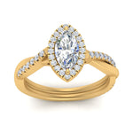 Load image into Gallery viewer, Lab Marquise Cut Diamond Halo Infinity Engagement Rings 14K Yellow Gold
