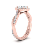 Load image into Gallery viewer, Lab Oval Cut Diamond Halo Infinity Engagement Rings 14K Rose Gold
