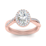 Load image into Gallery viewer, Lab Oval Cut Diamond Halo Infinity Engagement Rings 14K Rose Gold
