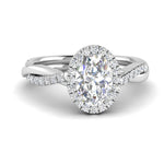 Load image into Gallery viewer, Lab Oval Cut Diamond Halo Infinity Engagement Rings 14K White Gold
