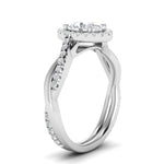 Load image into Gallery viewer, Lab Oval Cut Diamond Halo Infinity Engagement Rings 14K White Gold

