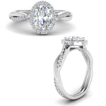 Load image into Gallery viewer, Lab Oval Cut Diamond Halo Infinity Engagement Rings 14K White Gold
