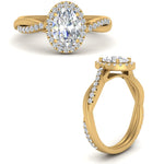 Load image into Gallery viewer, Lab Oval Cut Diamond Halo Infinity Engagement Rings 14K Yellow Gold
