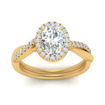 Load image into Gallery viewer, Lab Oval Cut Diamond Halo Infinity Engagement Rings 14K Yellow Gold
