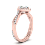 Load image into Gallery viewer, Lab Pear Cut Diamond Halo Infinity Engagement Ring For Her 14K Rose Gold
