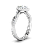 Load image into Gallery viewer, Lab Pear Cut Diamond Halo Infinity Engagement Ring For Her 14K White Gold
