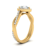 Load image into Gallery viewer, Lab Pear Cut Diamond Halo Infinity Engagement Ring For Her 14K Yellow Gold
