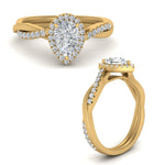 Load image into Gallery viewer, Lab Pear Cut Diamond Halo Infinity Engagement Ring For Her 14K Yellow Gold
