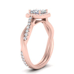 Load image into Gallery viewer, Lab Princess Cut Diamond Halo Infinity Engagement Rings 14K Rose Gold
