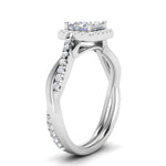 Load image into Gallery viewer, Lab Princess Cut Diamond Halo Infinity Engagement Rings 14K White Gold

