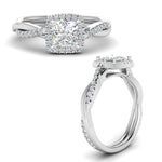 Load image into Gallery viewer, Lab Princess Cut Diamond Halo Infinity Engagement Rings 14K White Gold
