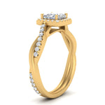 Load image into Gallery viewer, Lab Princess Cut Diamond Halo Infinity Engagement Rings 14K Yellow Gold
