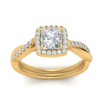 Load image into Gallery viewer, Lab Princess Cut Diamond Halo Infinity Engagement Rings 14K Yellow Gold
