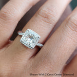 Load image into Gallery viewer, Lab Princess Cut Diamond Halo Infinity Engagement Rings 14K White Gold
