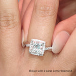 Load image into Gallery viewer, Lab Princess Cut Diamond Halo Infinity Engagement Rings 14K White Gold
