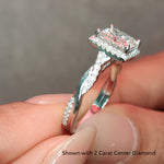 Load image into Gallery viewer, Lab Princess Cut Diamond Halo Infinity Engagement Rings 14K White Gold
