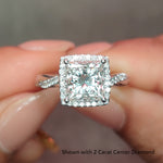 Load image into Gallery viewer, Lab Princess Cut Diamond Halo Infinity Engagement Rings 14K White Gold
