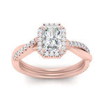 Load image into Gallery viewer, Lab Radiant Cut Diamond Halo Engagement Rings 14K Rose Gold
