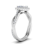 Load image into Gallery viewer, Lab Radiant Cut Diamond Halo Engagement Rings 14K White Gold
