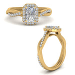 Load image into Gallery viewer, Lab Radiant Cut Diamond Halo Engagement Rings 14K Yellow Gold
