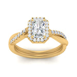 Load image into Gallery viewer, Lab Radiant Cut Diamond Halo Engagement Rings 14K Yellow Gold
