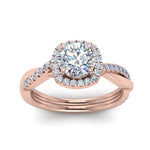 Load image into Gallery viewer, Lab Round Cut Diamond Halo Engagement Rings 14K Rose Gold
