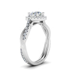 Load image into Gallery viewer, Lab Round Cut Diamond Halo Engagement Rings 14K White Gold
