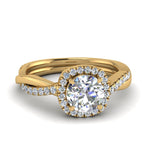 Load image into Gallery viewer, Lab Round Cut Diamond Halo Engagement Rings 14K Yellow Gold
